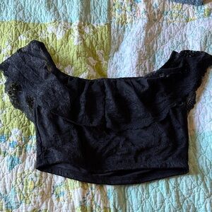 Black Lace Off-Shoulder Women’s Top